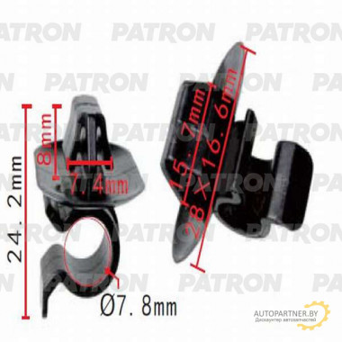 Держатель пластмассовый PATRON Citroen,Peugeot,Renault, / P37-0539