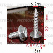 Шуруп металлический PATRON Lexus,Toyota / P37-0551