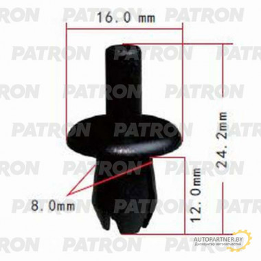 Клипса пластмассовая PATRON распорная CITROEN , PEUGEOT / P37-0573
