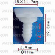 Клипса пластмассовая PATRON Audi,Seat,Skoda,Volkswagen / P37-0585