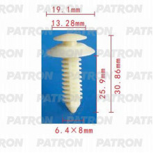 Клипса пластмассовая PATRON Ford, GM / P37-0629