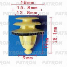 Клипса пластмассовая PATRON GM, Opel / P37-0635