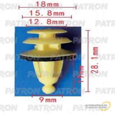 Клипса пластмассовая PATRON GM, Opel / P37-0635