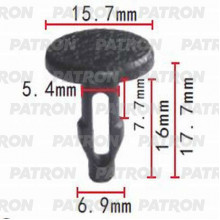 Клипса пластмассовая PATRON Honda,Mitsubishi,Nissan,Toyota / P37-0644