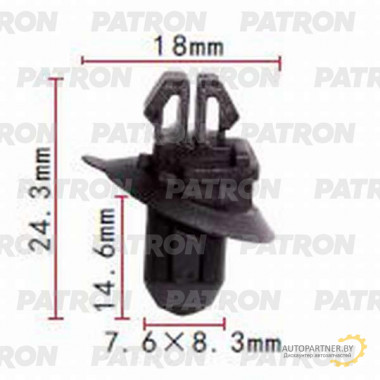 Клипса пластмассовая PATRON Lexus, Toyota / P37-0645