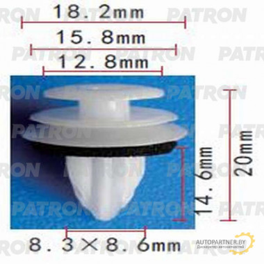 Клипса пластмассовая PATRON Lexus,Toyota / P37-0651