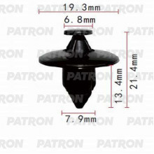 Клипса пластмассовая PATRON Acura, Honda, Infiniti, Lexus, Nissan, Suzuki, Toyota / P37-0657
