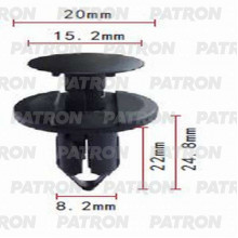 Клипса пластмассовая PATRON Chevrolet, Chrysler, Daewoo, Ford, GM, Opel / P37-0662
