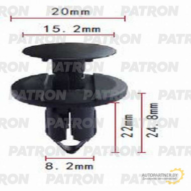 Клипса пластмассовая PATRON Chevrolet, Chrysler, Daewoo, Ford, GM, Opel / P37-0662