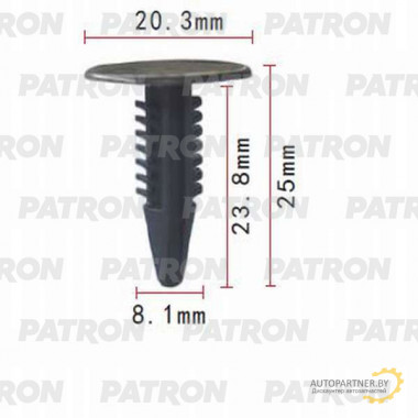 Клипса пластмассовая PATRON Chevrolet, Chrysler, Daewoo, Ford, GM, Opel / P37-0683