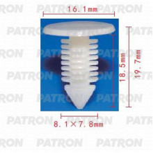 Клипса пластмассовая PATRON Chevrolet, Chrysler, Daewoo, Ford, GM, Opel / P37-0692