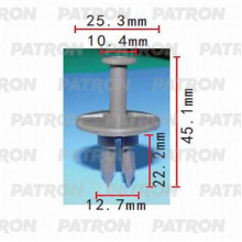 Клипса пластмассовая PATRON Daewoo, GM. 13mm / P37-0697