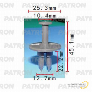 Клипса пластмассовая PATRON Daewoo, GM. 13mm / P37-0697