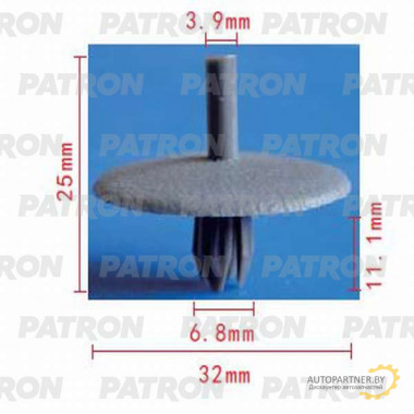 Клипса пластмассовая PATRON Chrysler, Dodge / P37-0707