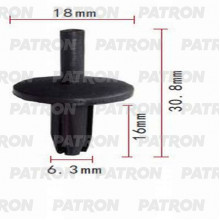 Клипса пластмассовая PATRON Chevrolet, Chrysler, Daewoo, Ford, GM, Opel / P37-0709