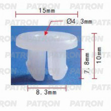 Фиксатор пластиковый PATRON GM,SUZUKI,HONDA,Mitsubishi / P37-0721