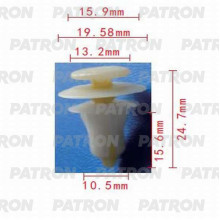 Клипса пластмассовая PATRON Ford,GM, Jeep / P37-0725