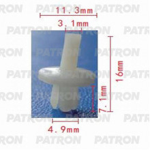 Клипса пластмассовая PATRON Chevrolet, Chrysler, Daewoo, Ford, GM, Opel / P37-0740
