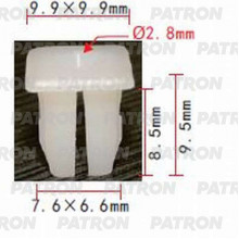 Клипса пластмассовая PATRON Chevrolet, Chrysler, Daewoo, Ford, GM, Opel, Renault / P37-0741