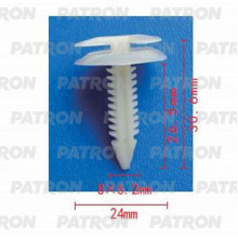 Клипса пластмассовая PATRON Chevrolet, Chrysler, Daewoo, Ford, GM, Opel / P37-0744