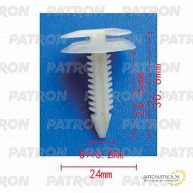 Клипса пластмассовая PATRON Chevrolet, Chrysler, Daewoo, Ford, GM, Opel / P37-0744