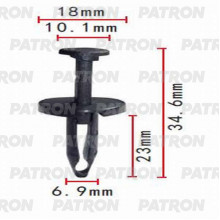 Клипса пластмассовая PATRON Chrysler, Ford, GM / P37-0746
