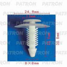 Клипса пластмассовая PATRON Chevrolet, Chrysler, Daewoo, Ford, GM, Opel / P37-0768