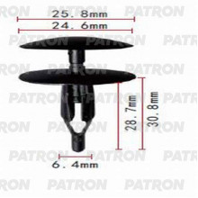 Клипса пластмассовая PATRON Chrysler, Daewoo, GM, Jeep, Opel / P37-0771