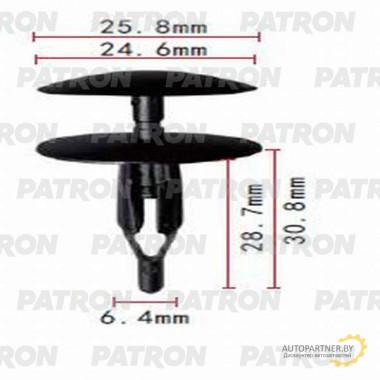 Клипса пластмассовая PATRON Chrysler, Daewoo, GM, Jeep, Opel / P37-0771
