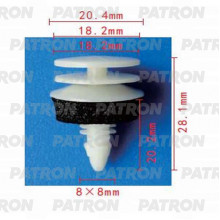 Клипса пластмассовая PATRON Chevrolet, GM / P37-0781