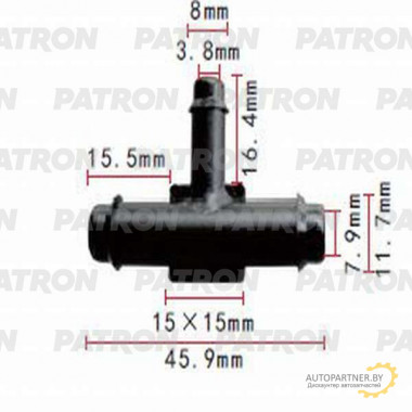 Тройник PATRON т-образный 9x9x6 / P37-0802