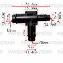 Тройник PATRON Т- образный 6x9x9 / P37-0813