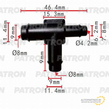 Тройник PATRON Т- образный 6x9x9 / P37-0813