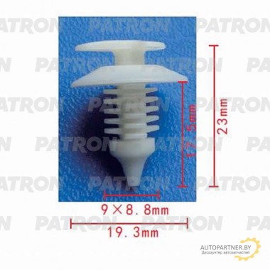 Клипса пластмассовая PATRON Прямой 3x6 / P37-0825