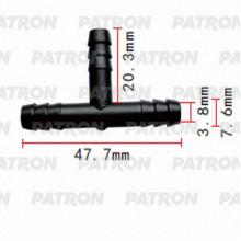 Тройник PATRON Т- образный 6x6x6 / P37-0833