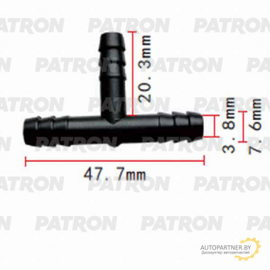 Тройник PATRON Т- образный 6x6x6 / P37-0833