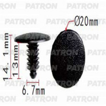Клипса пластмассовая PATRON Hyundai,Kia / P37-0909