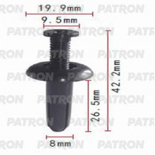 Клипса пластмассовая PATRON Mitsubishi / P37-0932