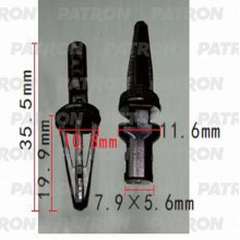 Клипса пластмассовая PATRON Infiniti,Nissan / P37-0961