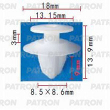 Клипса пластмассовая PATRON Mitsubishi / P37-0980