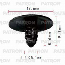 Клипса пластмассовая PATRON Ford,Mazda / P37-0991