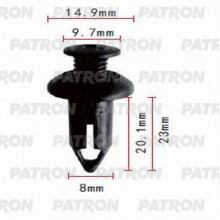 Клипса пластмассовая PATRON Chrysler,Daewoo,Ford,GM,Opel / P37-0992