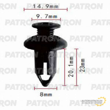 Клипса пластмассовая PATRON Chrysler,Daewoo,Ford,GM,Opel / P37-0992