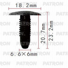 Клипса пластмассовая PATRON Acura,Honda,Infiniti,Nissan / P37-0994