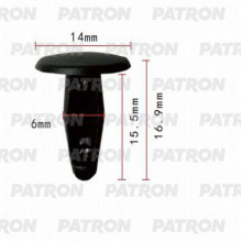 Клипса пластмассовая PATRON MAZDA,NISSAN / P37-0996