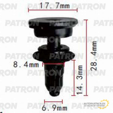Клипса пластмассовая PATRON Acura,Honda / P37-1000