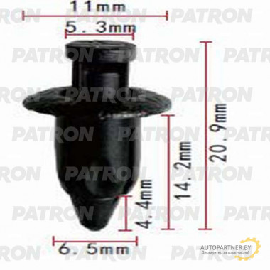 Клипса пластмассовая PATRON Hyundai,Kia,Mazda,Nissan,Toyota / P37-1013