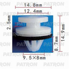 Клипса пластмассовая PATRON MERCEDES / P37-1063