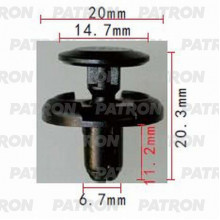 Клипса пластмассовая PATRON AlfaRomeo,Fiat,Lancia,Lexus,Mitsubishi,Suzuki,Toyota / P37-1102