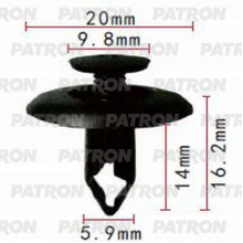 Клипса пластмассовая PATRON Acura,Honda, Mazda / P37-1113